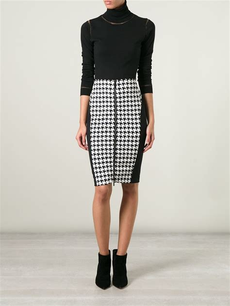 Michael Kors women’s Black/White Houndstooth Print Dress. Sz 16